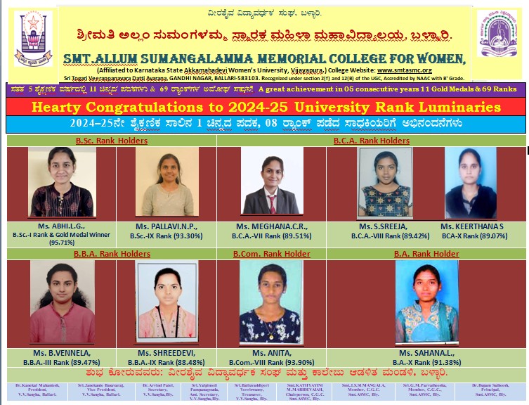 2024 25 Rank Holders