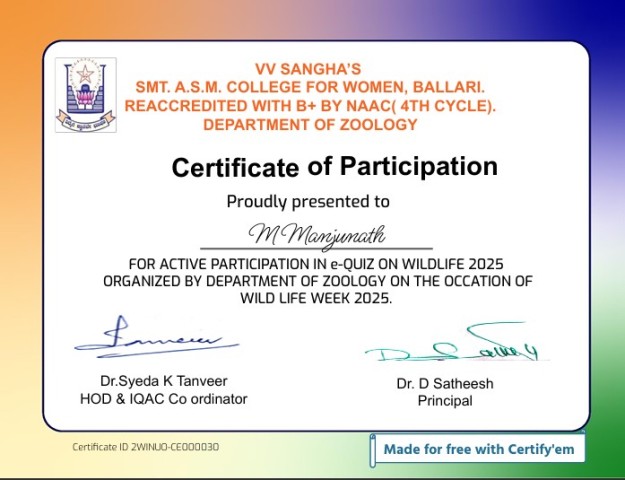 wildlife certificate